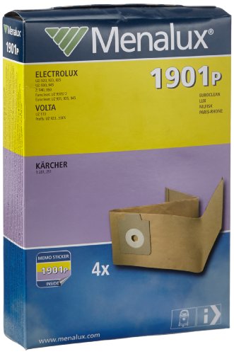 Menalux, Set Di Sacchetti In Carta Per Aspirapolvere, 4 Pz., Per Electrolux/Euroclean