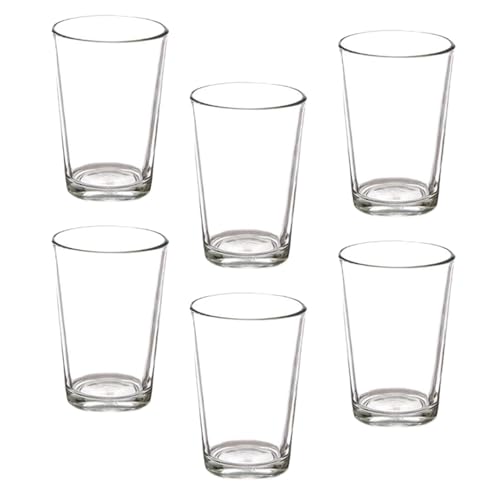 Set 6 Bicchieri Acqua In Vetro Da 200 Ml Per Degustazione Succo Vino Bevande Bibite Casa Cucina Bar Pub Ristorante