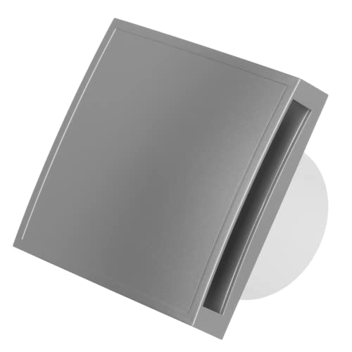 Europlast Ø 100Mm Aspiratore Bagno Con Timer - Ventola Aspirazione Argento - Estrattore Aria - Ventilatore Da Parete Per Cucina, Garage, Wc