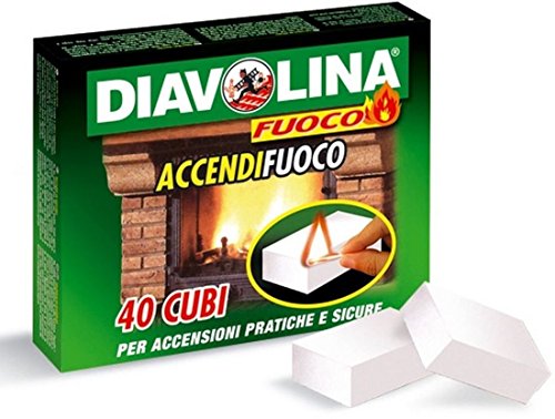 Diavolina Accendifuoco 1 Confezione Da 40 Cubetti Stufa Barbecue Originale