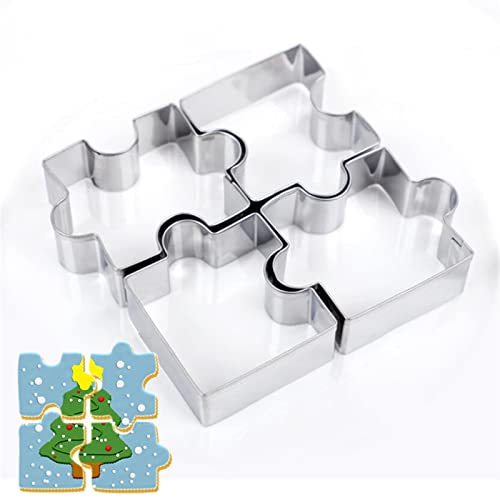 Stampini Per Biscotti, 4 Pezzi, Puzzle, Formine Per Biscotti, Pane, Fondente, Tagliapasta In Acciaio Inox