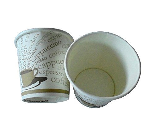 Pz 200 Bicchierino Per Caffe' Cl 8 Di Carta Bicchiere Di Cartoncino Bianco Decorato Paper Cup For Hot Drinks And Coffee