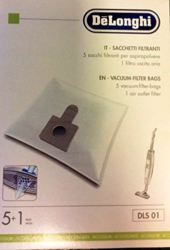 5 Sacchetti Filtranti Dls01 + 1 Filtro Uscita Aria Ricambio Originale