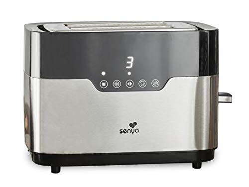 Senya Tosta-Pane Inox Smart Toaster, 2 Ampie Aperture, Comandi Tattili