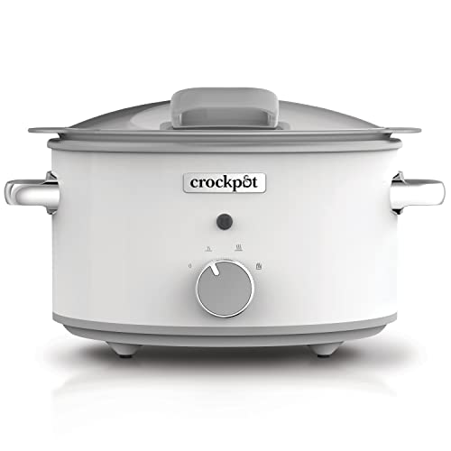 Crock-Pot Pentola Per Cottura Lenta, Slow Cooker, 4.5L, Fino A 5 Persone, Duraceramic, Sauté Per Rosolare Su Gas E Induzione, Coperchio Con Cerniera,