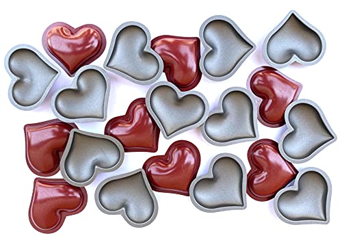 Culimi Teglia Per Mini Torte Batticuori - Cuoricini Cookies Forma - Cuore Set Di 20 Pezzi Rivestimento Antiaderente