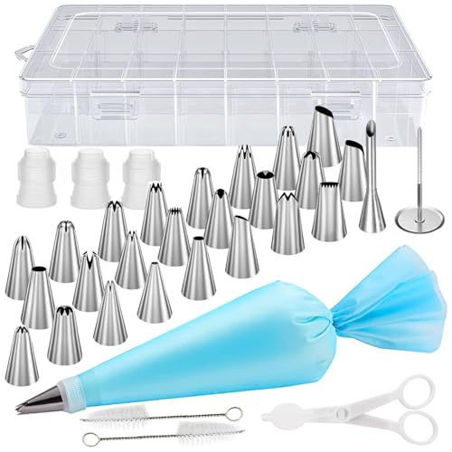 Beccucci Sac A Poche Professionali 34 Pcs, Sac A Poche In Silicone Riutilizzabile Lavabile, Saccapoche Per Dolci Professionale, Kit Per Torte, Per Dec