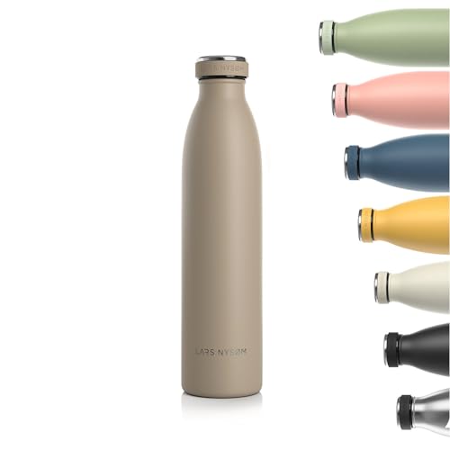 Lars Nysøm Borraccia Termica 750Ml In Acciaio Inox | Bottiglia Isolata Senza Bpa 0.75 Litro | Bottiglia D'Acqua A Tenuta Stagna Per Sport, Bicicletta,