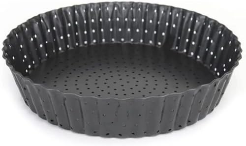 Mge - Stampo Antiaderente Alto Per Quiche E Torte Con Base Rimovibile - Stampo Alto Crostate E Quiche Bordo Scanalato - Ø 24 Cm
