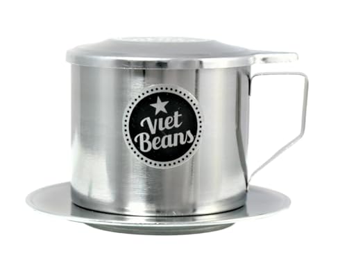 Viet Beans Hello5 Tradizionale Caffè Filtro Vietnam In Acciaio Inox – Cafe Phin Con Caffè Filtro, Stampa E Coperchio – Una Tazza Di Caffè – Riutilizza
