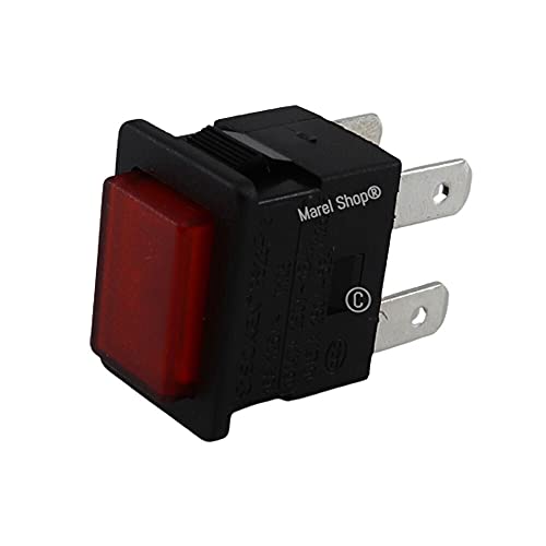 Marel Shop® - Interruttore Per Accensione Rosso Bipolare Compatibile Con Vaporella Polti Per Modelli: 505-525 - 535-507