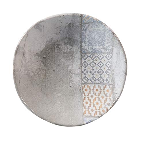 H&H Set 12 Piatti Fondi Malaga In Stoneware Decorato Cm 20