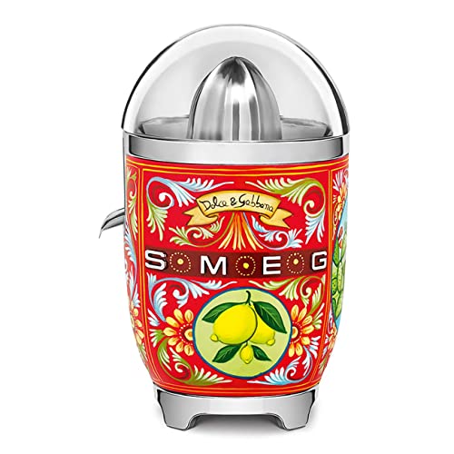 Smeg, Spremiagrumi Elettrico Cjf01Dgeu, Spremitura A Pressione Manuale, Beccuccio Antigoccia E Cono Universale, Base Antiscivolo, Avvolgicavo Integrat