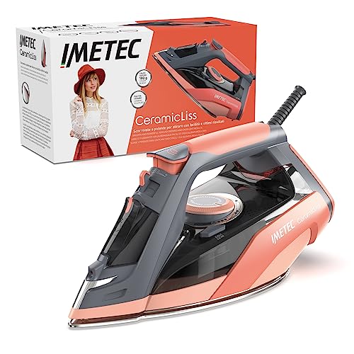 Imetec Ceramicliss - Ferro Stiro A Vapore - Quadrupla Protezione Anticalcare - Colpo Vapore 180 G - Piastra Ceramica Scorrevole - 2400 W - Antigoccia