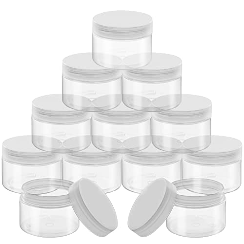 Belle Vous Contenitori Plastica Piccoli Trasparenti (12 Contenitori Viaggio) - 120 Ml - Contenitori Piccoli Campioncini Vuoti Plastica Con Coperchi A