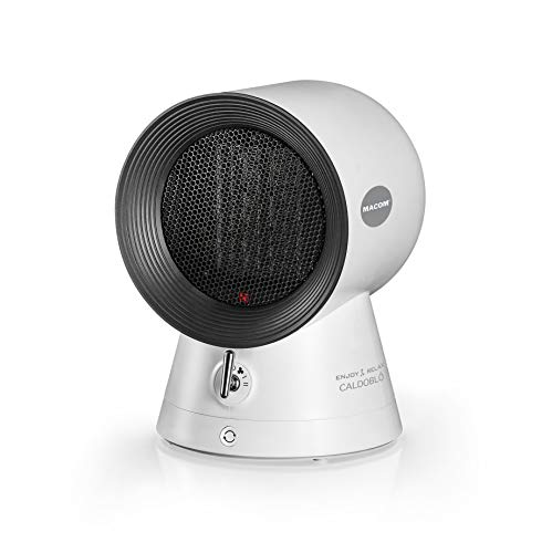 Macom Enjoy & Relax 932 Caldoblo' Termoventilatore Con Tecnologia Ceramica A Basso Consumo Energetico, 2 Livelli Di Temperatura, Termostato Ambiente