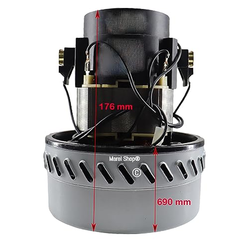 Marel Shop® - Motore 1200W Per Aspirapolvere 50 Lt Altezza 176 Mm Compatibile Con Wirbel Elsea Lavor Karcher Ipc Soteco Ghibli Bm2