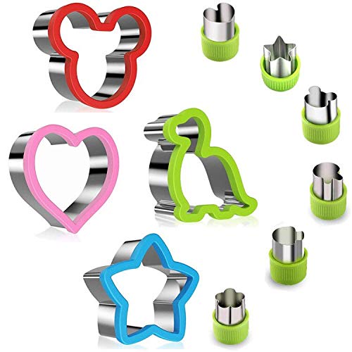 Set Di Formine Per Sandwich In Acciaio Inossidabile Per Bambini, 4 Formine Per Pane Topolino, Dinosauro, Stella, A Forma Di Cuore E 6 Pezzi Taglierina