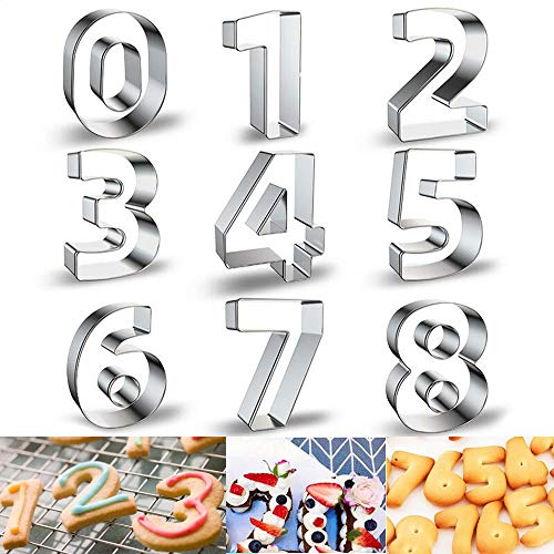 Belons Set Di 9 Formine Per Biscotti Con Numeri Grandi Da 0 A 9 Formine Per Biscotti, Fondente, Pasticcini, Glassa, Decorazioni Per Torte, Fai Da Te,