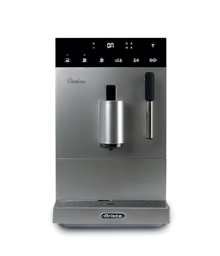 Ariete 1452 Diadema, Macchina Da Caffè Automatica, 1350W, 19 Bar Di Pressione, Per Caffè, Americano E Acqua Calda, Dispositivo Cappuccino, Display Led