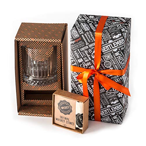 Hediyesepeti Bicchieri Whisky, Set Bicchieri Da Whisky Grande Con 12 Pietre Di Marmo, Sacchetto Di Velluto, Regalo Esclusivo Per Papà, Natale, Festa D