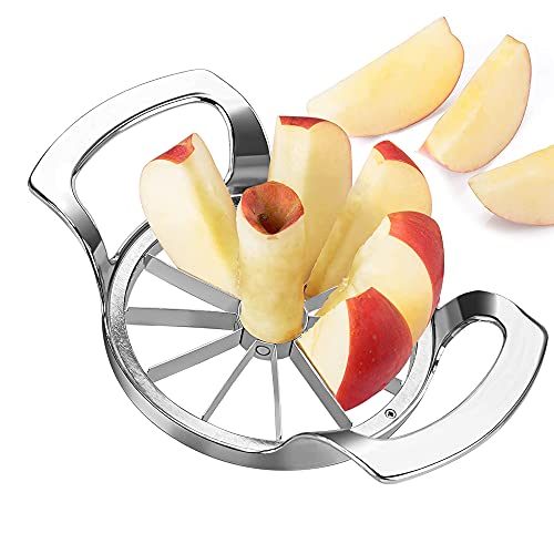 Munloo Taglia Mele, Tagliamela 12 Lame, Taglia Frutta Da 10 Cm Con Acciaio Inossidabile Ideale Per Mele E Pere (Argento)