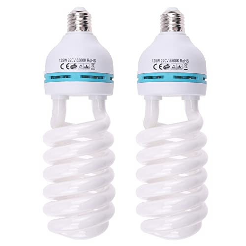 Hersmay 2 X 125 W 220 V 5500 K Softbox Lampada Foto Luce Diurna Cfl Luce Diurna Attacco E27 Lampada Lampada Per Studio Fotografico, Bulb Video, Luce D