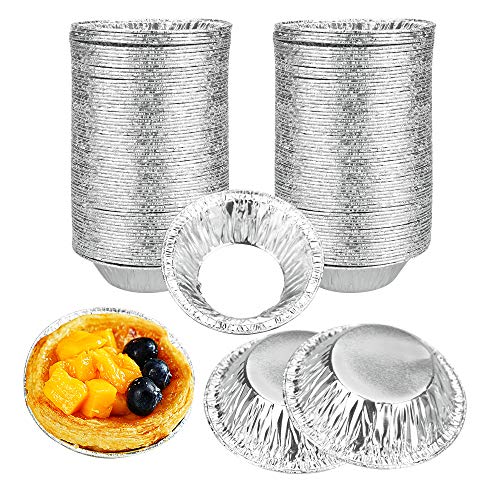 Tancuder 250 Pezzi Di Stampi Per Muffin E Dolci Alluminio Stampo Per Cupcake Usa E Getta Stampo Per Crostata All'Uovo Pirottini Muffin E Cupcake Argen