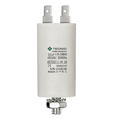 Condensatore Di Spunto Per Motori Elettrici, 450V, Capacità: 20Μf, 4 Pin / M8