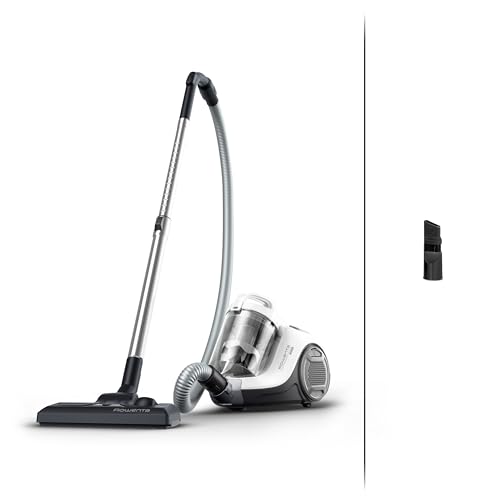Rowenta Swift Power Cyclonic Ro2917, Aspirapolvere A Traino Senza Sacchetto, Potenza 900 W, Motore Silenzioso, Serbatoio Facile Da Pulire, Bianco/Grig