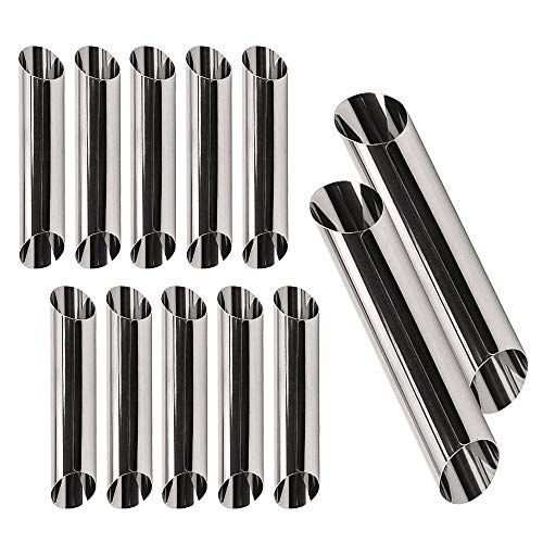 Zdnt 12 Pcs Cannoli Stampi Acciaio Inox Croissant Stampo Pasticceria Cream Roll Mold Baking Mold Corno Tubo Cannoli Form Tubi Stampo Per Torte,Pane,Cr