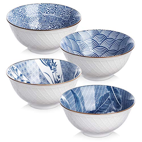 Y Yhy - Set Di 4 Ciotole In Ceramica Per Zuppa, Insalata, Pasta, Riso, 700 Ml, Lavabili In Lavastoviglie E Adatti Al Microonde