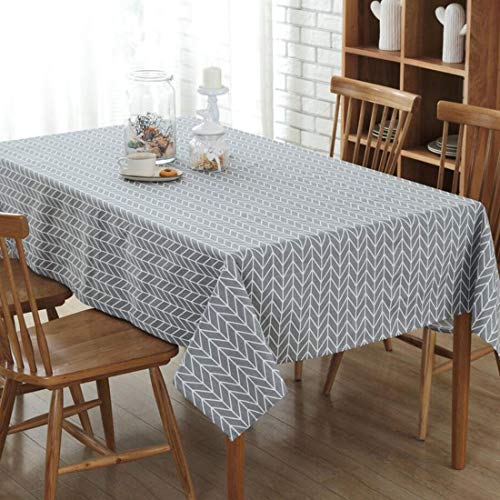 Yishu Tovaglia Lavabile, Rettangolare, Effetto Loto, Impermeabile, Antimacchia, Facile Da Pulire, Resistente Allo Sporco, Grigio., 120X160Cm