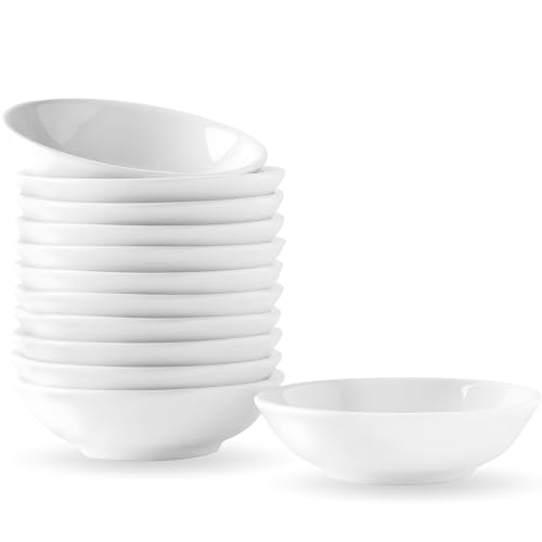 Uibfcwn Set Di 12 Piatti Per Condimenti, Ciotola Per Sushi In Salsa Di Soia, Piatti Da Portata Per Aperitivo, Dolci, Salse, Merenda, In Ceramica Bianc