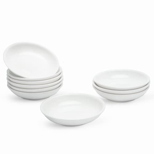 Uibfcwn Set Di 10 Piatti Per Condimenti, Ciotola Per Sushi In Salsa Di Soia, Piatti Da Portata Per Aperitivo, Dolci, Salse, Merenda, In Ceramica Bianc