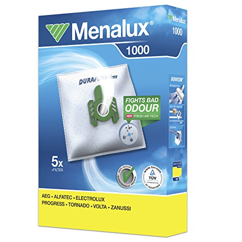 Menalux 900196132 Confezione Da 1000 Sacchetti Per La Polvere E 1 Micro Filtro, Plastica, Bianco