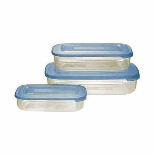 Set 3 Pezzi Frigobox Contenitore Per Alimenti Rettangolari Con Coperchio Oceano
