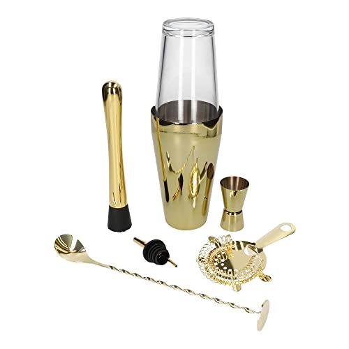 Set Da Barman 7 El Shaker Boston Oro Lucido