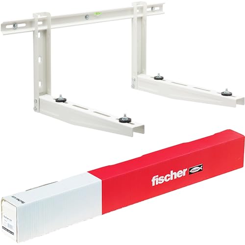 Fischer Staffe Per Climatizzatore Unità Esterna Klima Strong, Lunghezza Braccio 560 Mm, Mensole Acciaio Zincato Innesto Rapido, Include Sistema Di Fis