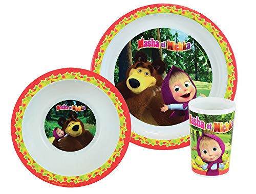 Fun House 005844 - Set Composto Da Piatto, Ciotola E Bicchiere Per Bambini