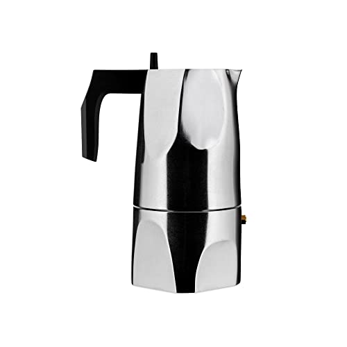 Alessi Ossidiana Mt18/6 - Caffettiera Per Espresso Di Design In Fusione D'Alluminio, 6 Tazze