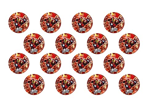 Almacenesadan, 4884, Confezione Festa Avengers, I Vendicatori, Iron Man, Completo; Composto Da 16 Piatti In Cartone Da 23 Cm, Ideale Per Feste E Compl
