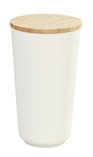 Wenko Barattolo Plaia 750 Ml, Barattolo Per Le Scorte Color Crema Con Coperchio In Bambù E Anello In Silicone, Chiusura Ermetica, Barattolo Adatto All