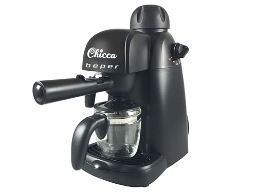 Beper Bc.002 Macchina Caffè Espresso Compatta, 800 W, 4 Cups, Abs, Nero