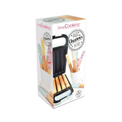 Scrapcooking - Churros Factory - Macchina Per Churros Fatta In Casa, Con Piastra Riscaldante Antiaderente, Rotazione 180°, Dispositivo Idea Regalo Pas