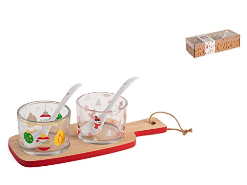 H&H Set 5 Pezzi Decoro Natale Con Set In Bamb Cm22