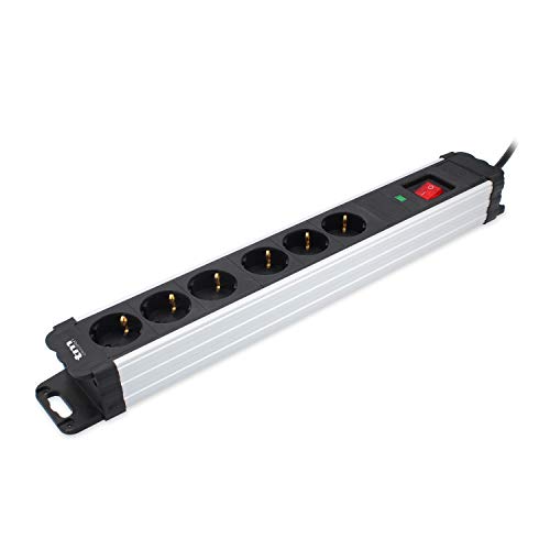 Tm Electron Tmuad406 Multipla A 6 Prese Con Interruttore, Protezione Da Sovratensione E Finitura In Alluminio