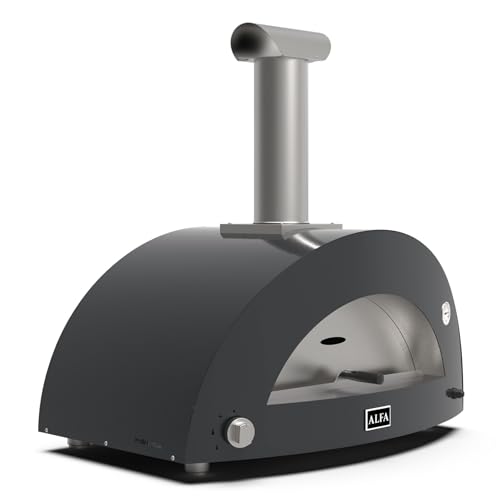 Alfa Forni Barbecue A Gas Di Marca Modello Moderno 3 Pizze Ibrido Ardesia Grey