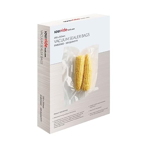 Sousvidetools [Svt-06004] Confezione Da 100 Sacchetti Goffrati Per Cottura (250 X 350 Mm) Buste Goffrate Salva Alimenti Per La Cottura Sottovuoto E La