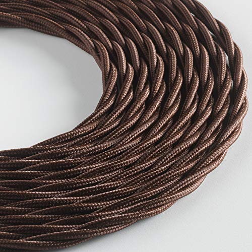 Klartext - Cavo Tessile Trecciato Belle Époque Per Installazione Elettrica Vintage, 3X1,5Mm, Marrone, 5Mt.